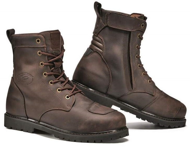 bottes de moto cuir marron