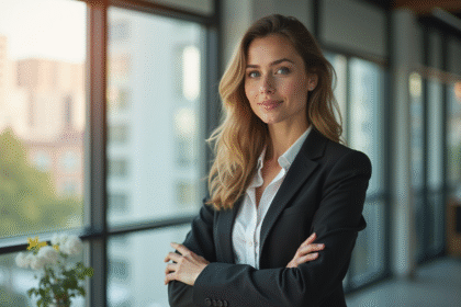 Jeune femme confiante dans un bureau moderne lumineux