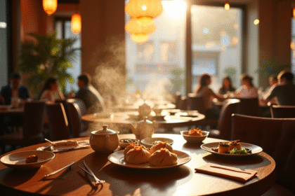 Intérieur élégant d un restaurant chinois à Nancy lors du déjeuner