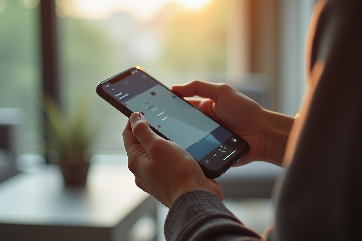 Gros plan sur mains supprimant l application Vinted sur téléphone